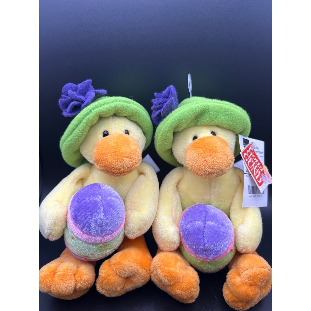 Gund‎ Easter Flapadoodles Plush Duck with Hat and Egg Pair 44676 Yellow Duckling